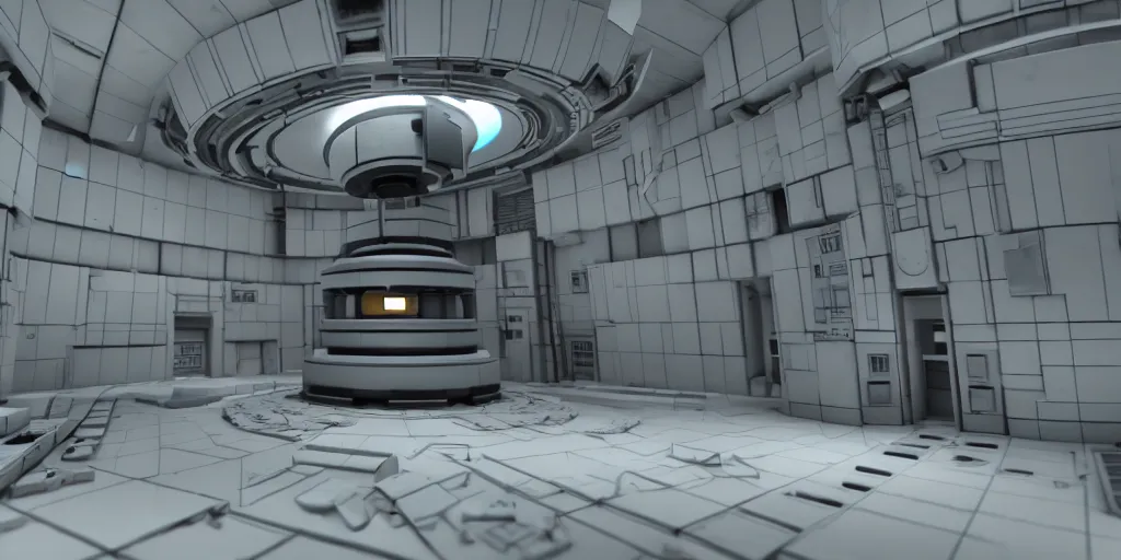 Image similar to glados, cake, underground testing facility, 2 0 2 2 render