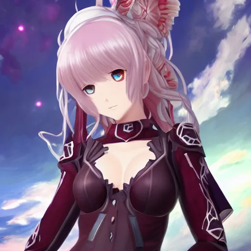 Image similar to beautiful full body image of a zerg overlord merged together with archer tohsaka illya chloe caster into one eternal being defining the universe, high details, high resolution, | | very very anime!!!, fine - face, realistic shaded perfect face, fine details. anime. realistic shaded lighting