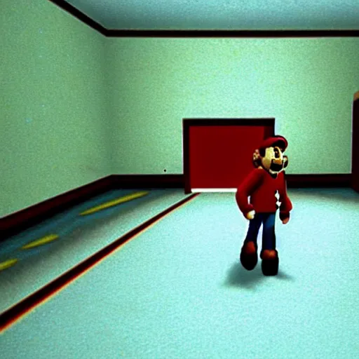 Image similar to a still of the shining, 1 9 9 6 super mario 6 4 graphics nintendo 6 4 visuals aesthetic