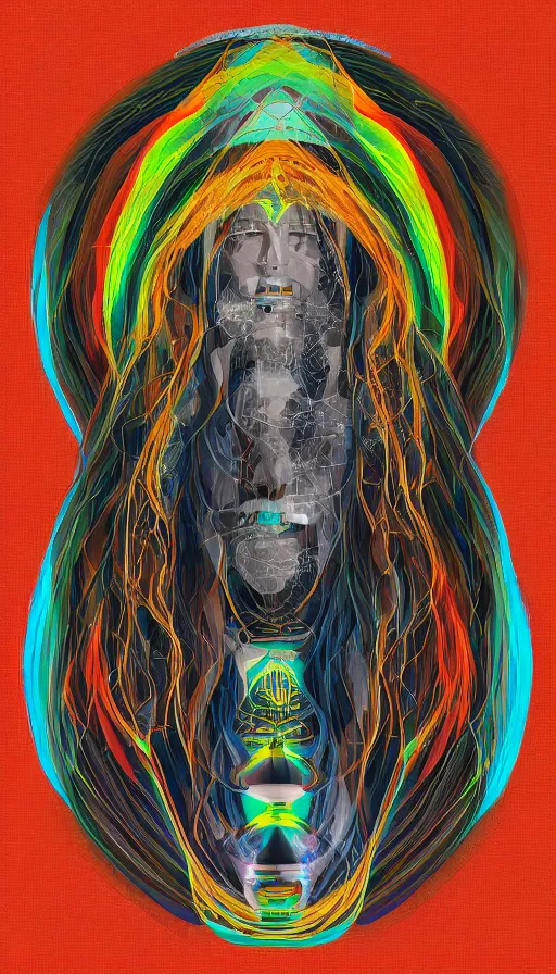 Image similar to portrait of a digital shaman, by khara inc