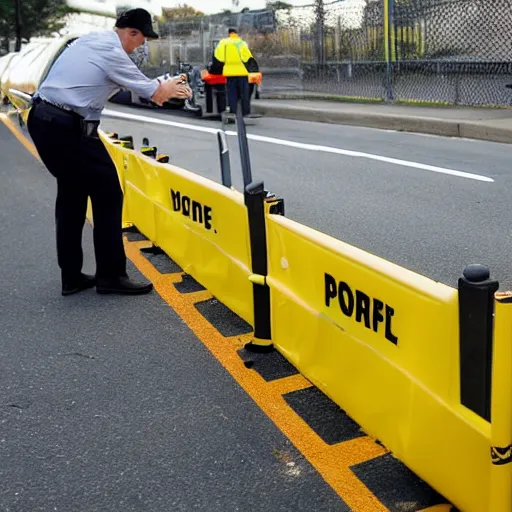 Image similar to a detective inspecting an A-profile traffic barrier