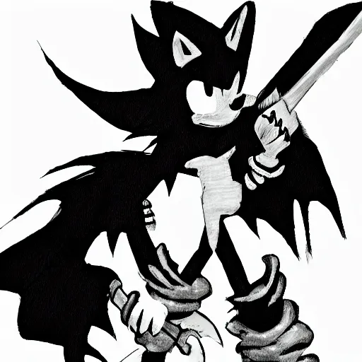 prompthunt: shadow the hedgehog holding a gun