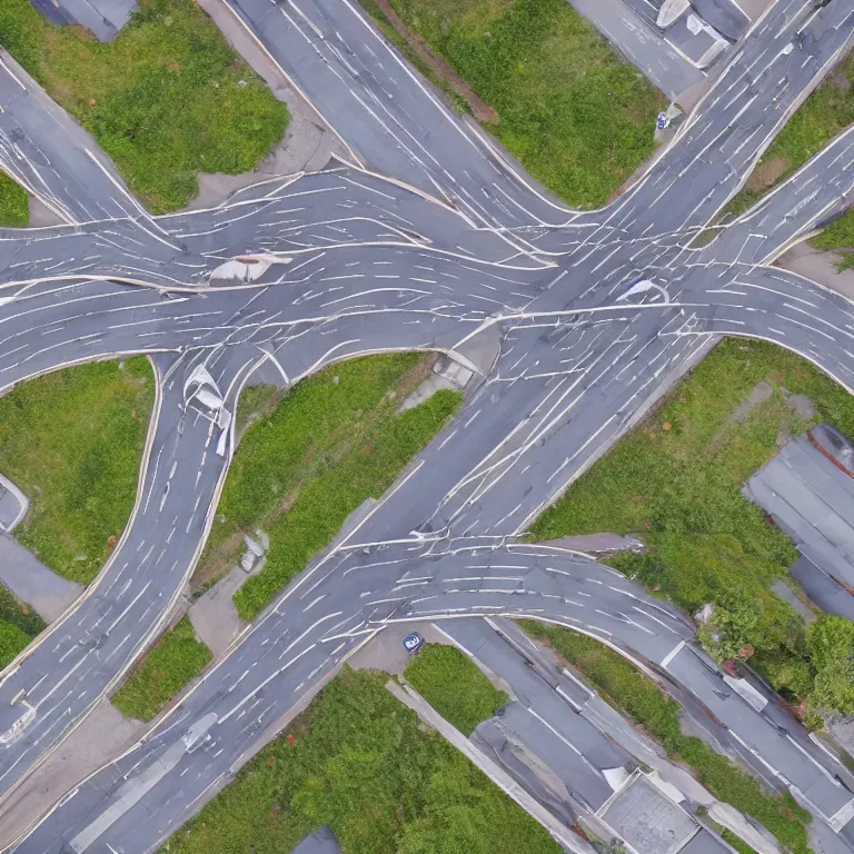 Image similar to aerial view of road intersection in the city