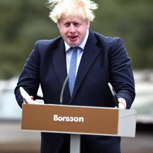 Prompt: Boris johnson with extremely saggy face skin