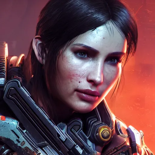 Image similar to random actress in gears of war destiny 2 overwatch witcher 3 god of war tomb raider cyberpunk 2 0 7 7 doom, highly detailed, extremely high quality, hd, 4 k, professional photographer, 4 0 mp, lifelike, top - rated, award winning, realistic, detailed lighting, detailed shadows, sharp, edited, corrected, trending