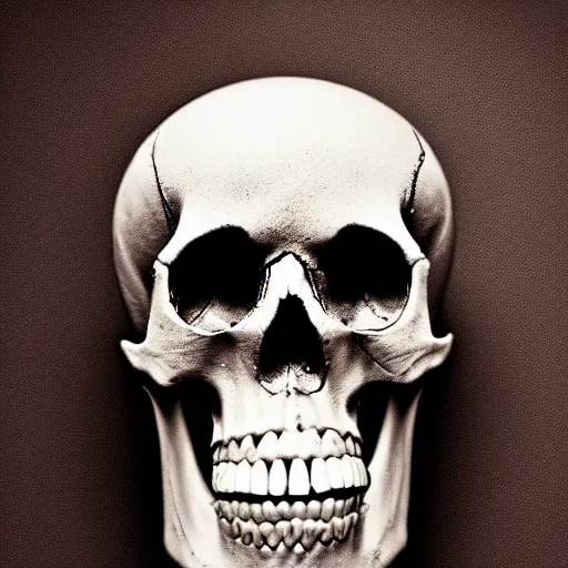 Image similar to a studio photograph of a skull goblet, solid color background, DSLR photography