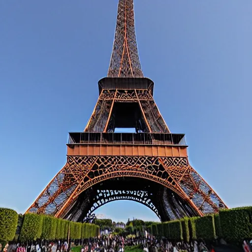 Image similar to la torre eiffel cubierta de chocolate