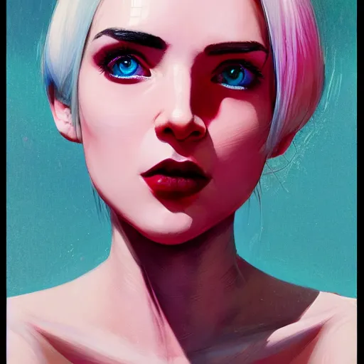 Prompt: half - voidcore symmetrical woman with cute - fine - face, pretty face, white and pink hair, realistic shaded perfect face, extremely fine details, by realistic shaded lighting, dynamic background, poster by ilya kuvshinov katsuhiro otomo, magali villeneuve, artgerm, jeremy lipkin and michael garmash and rob rey, pascal blanche, kan liu