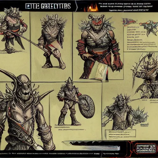 Image similar to dungeons and dragons, goblin on a motorcycle, concept art, players handbook, very detailed, mechanic, schematic, illustration, stats