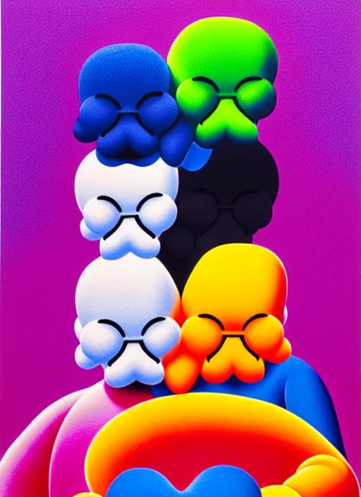 Prompt: kissing by shusei nagaoka, kaws, david rudnick, airbrush on canvas, pastell colours, cell shaded!!!, 8 k