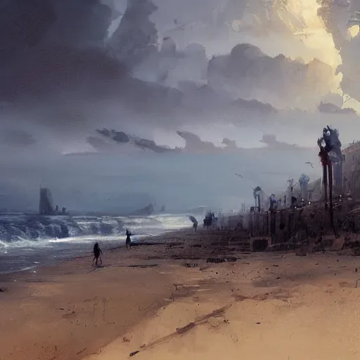 Prompt: apocalypse beach, by greg rutkowski