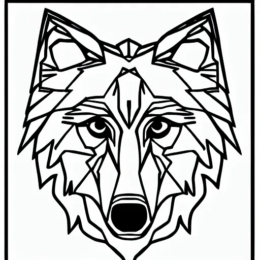 Image similar to wolf template base lineart sideways view, simple, no color, coloring book style, high quality, HD, 8K