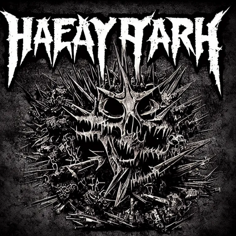 Image similar to heavy trash metal spiky dark creepy dark dirty grungy satanic logo word font typography