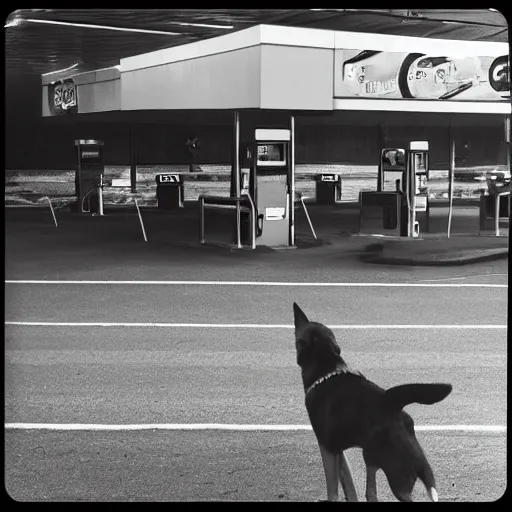 Image similar to “cctv footage of dog in gas station”