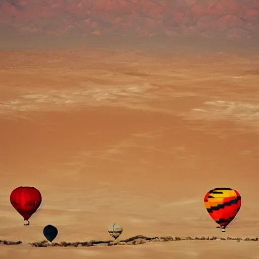 Image similar to balloons in the desert, photography,