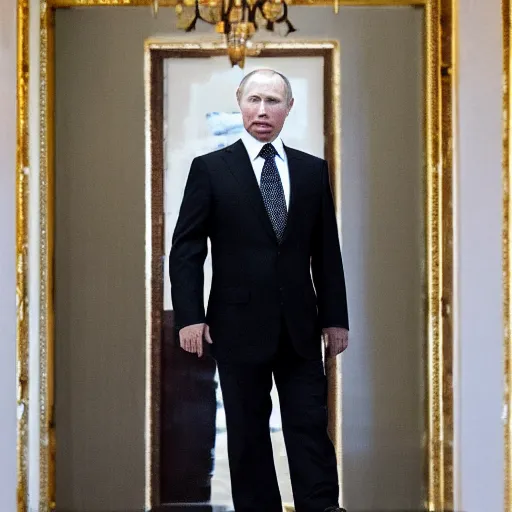 Image similar to photo of putin in the backrooms lobby,