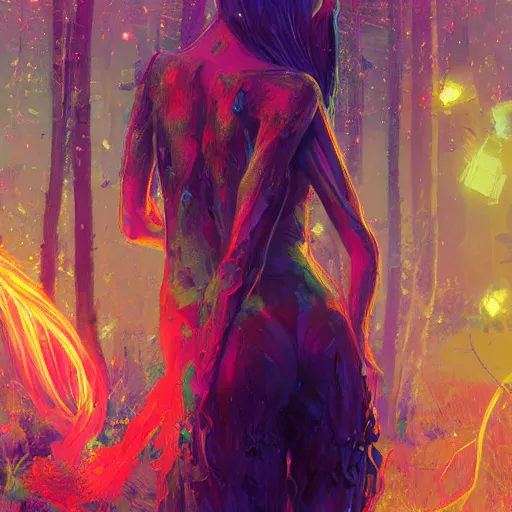 Image similar to skill magic deepdream guard girl from the back radiating a glowing aura by ismail inceoglu dragan bibin hans thoma, perfect face, fine details, realistic shaded, fine - face, pretty face