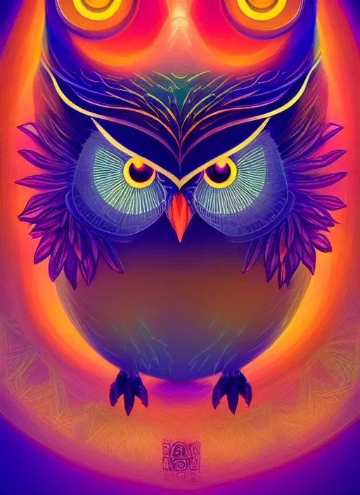 Prompt: symmetry!! product render poster vivid colors divine proportion owl, forest, glowing fog intricate, elegant, highly detailed, digital painting, artstation, concept art, smooth, sharp focus, illustration,