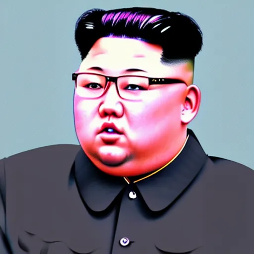 Image similar to kim jong un in anime, 4 k, hyper realistic, anime style, illustration