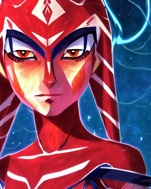 Prompt: very beautiful anime ahsoka!!! tano!!! wearing a red neon! genesis! evangelion! plugsuit!!, digital drawing, sharp focus, highly detailed, ( ( ( asuka langley ) ) ), frontal portrait drawing