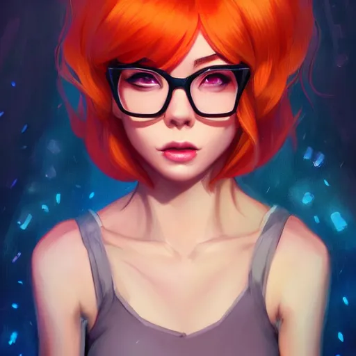 Image similar to a portrait of a beautiful velma, art by lois van baarle and loish and ross tran and rossdraws and sam yang and samdoesarts and artgerm and saruei, digital art, highly detailed, intricate, sharp focus, trending on artstation hq, deviantart, unreal engine 5, 4 k uhd image