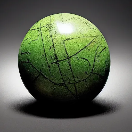 Image similar to a green transparent orb as a pickup item for a medieval game