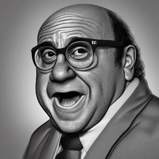 Image similar to hyperrealistic mixed media realistic sculpture of danny devito with the torso of an octopus, stunning 3 d render inspired art by xiang duan and thomas eakes, perfect facial symmetry, hyper realistic texture, realistic, highly detailed attributes and atmosphere, dim volumetric cinematic lighting, 8 k octane detailed render, post - processing, masterpiece,