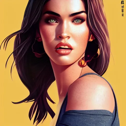 Image similar to full body shot of Megan fox by wlop, rossdraws, mingchen shen, bangkuart, sakimichan, yan gisuka, jeongseok lee, artstation, 4k