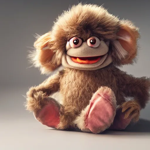 Prompt: cute gizmo mogwai as a muppet, product photography, commercial lighting, hdr