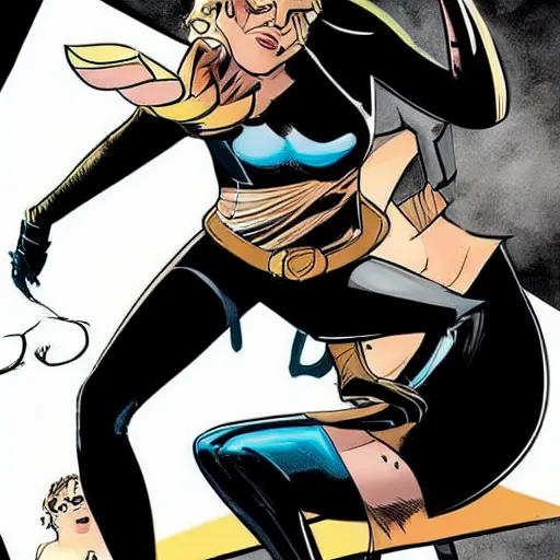 Prompt: In the style of Rafael Albuquerque comic art, Margot Robbie's new comic Catfight.