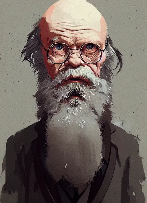 Image similar to highly detailed portrait of charles darwin, epic, photographic realistic background, by atey ghailan, by greg rutkowski, by greg tocchini, by james gilleard, by joe fenton, by kaethe butcher, trending on instagram, award winning details