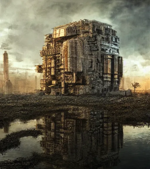 Image similar to andrei tarkovsky cyberpunk greatest scene, ancient tower of babylon, by kentaro miura, hyperrealistic, cyber world, ambient lighting, concept art, hyper - detailed, smooth, octane, ray tracing, cinematic, high quality