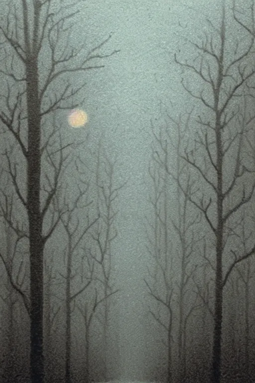 Image similar to Artwork by Quint Buchholz of the cinematic view of the Ghastly Forest of Insanity.