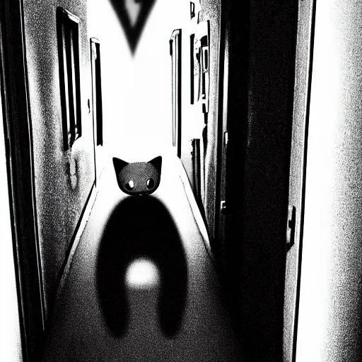 Image similar to sonic the hedgehog, creepy, horror, off - putting, dark, hallway, photo, paranormal