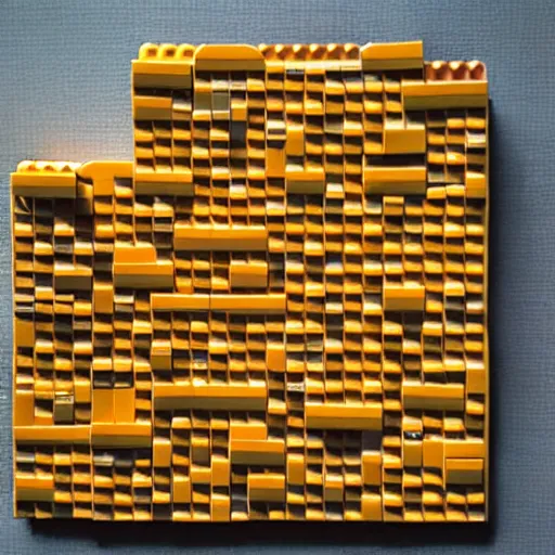 Image similar to bread made of lego, modern art