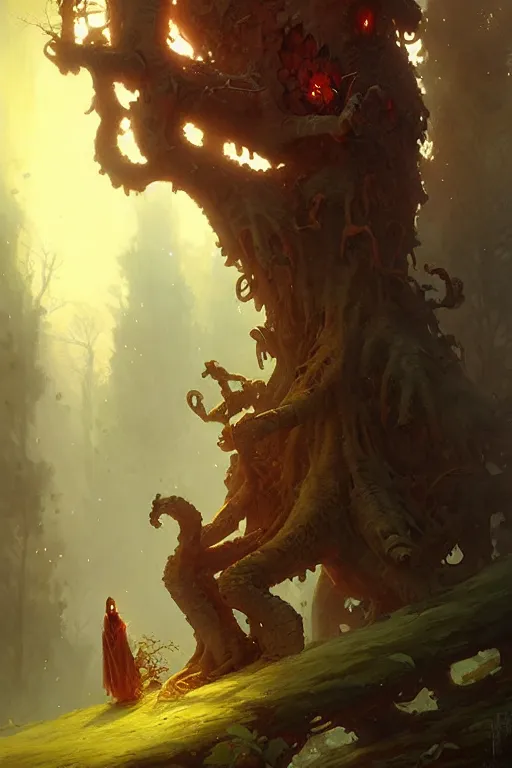 Prompt: friendly ent by bayard wu, anna podedworna, gaston bussiere, greg rutkowski