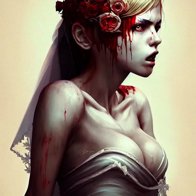 Image similar to epic professional digital art of 👰‍♀️🧟‍♂️🥰,best on artstation, cgsociety, wlop, Behance, pixiv, astonishing, impressive, outstanding, epic, cinematic, stunning, gorgeous, much detail, much wow, masterpiece.