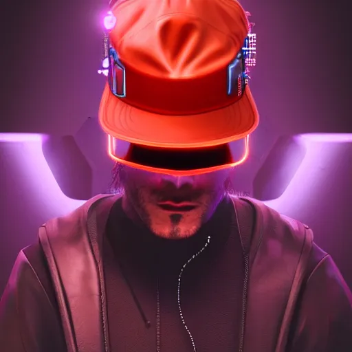 Image similar to a hat from the future, cyberpunk, highly detailed, epic lighting, hyper photorealism, 8 k