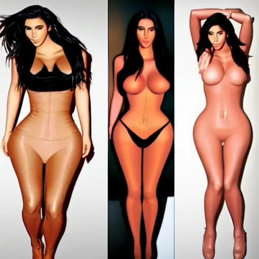 Image similar to kim kardashian with enhanced body features