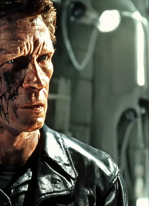 Image similar to film still of Todd Howard as Terminator in Terminator, 4k