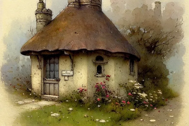 Image similar to (((((1950s small castle cottage . muted colors.))))) by Jean-Baptiste Monge !!!!!!!!!!!!!!!!!!!!!!!!!!!