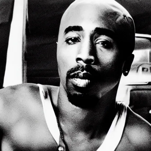 Image similar to a photo of 2 pac if he was a white male and blew up the rap industry.