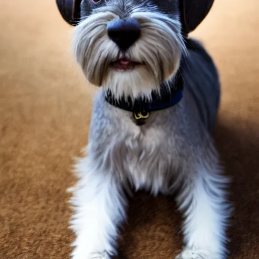 Image similar to a feline schnauzer - cat - hybrid, animal photography