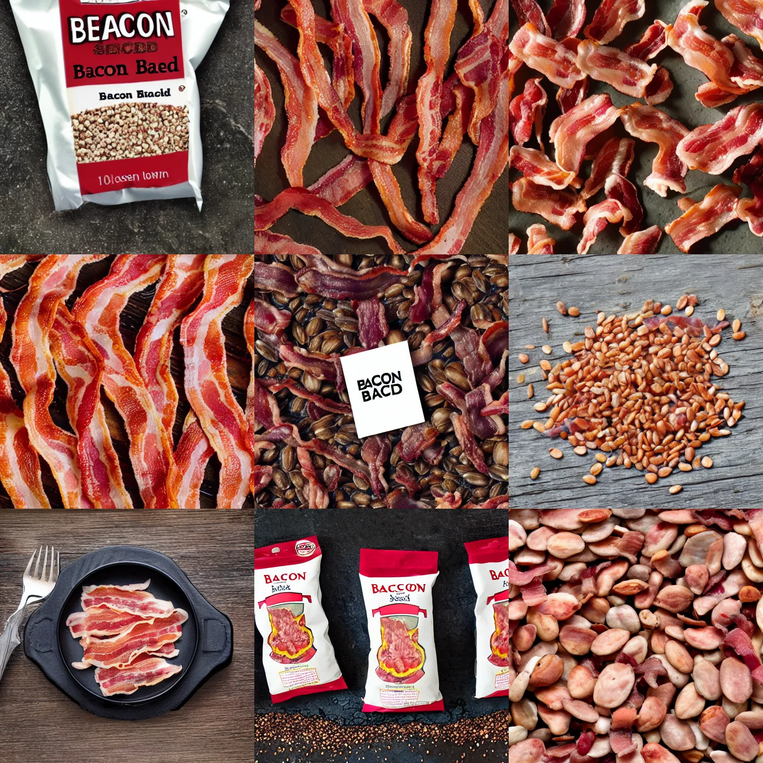 Prompt: bacon seeds