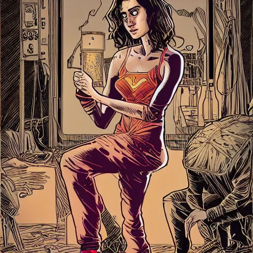 Image similar to portrait of a woman who looks like gal gadot and jennifer connelly, by laurie greasley and james stokoe