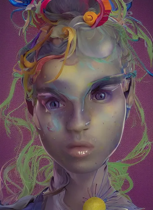 Image similar to colourful caricature - 3 d vfx art - of the sun, art style by james jean & hsiao - ron cheng, character concept art, unreal engine render, digital illustration, sharp, intricate detail, volumetric light, ray tracing, soft light, symmetric, pinterest, artstation, behance,