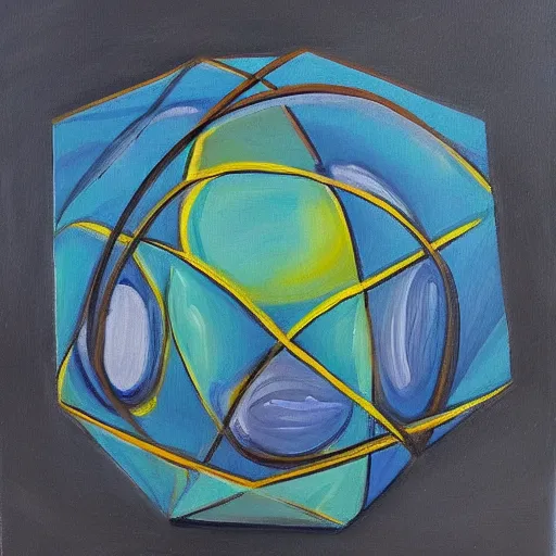 Image similar to a painting of an icosahedron