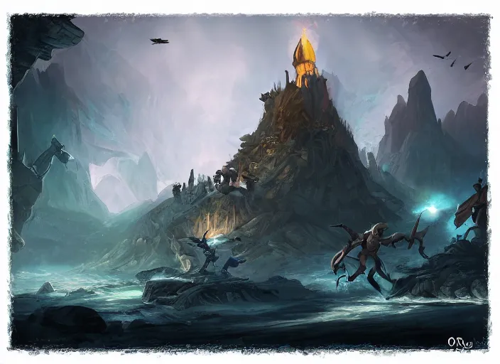 Image similar to rio de janeiro, dungeons and dragons artwork, dynamic composition, dramatic lighting, trending on artstation, award winning art, stylized painting