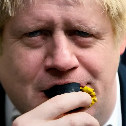 Image similar to medium shot photo of Boris Johnson smoking weed, 4k, ultra HD