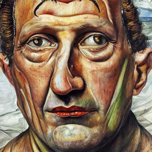 Image similar to high quality high detail painting by lucian freud, hd, portrait of shiva, god